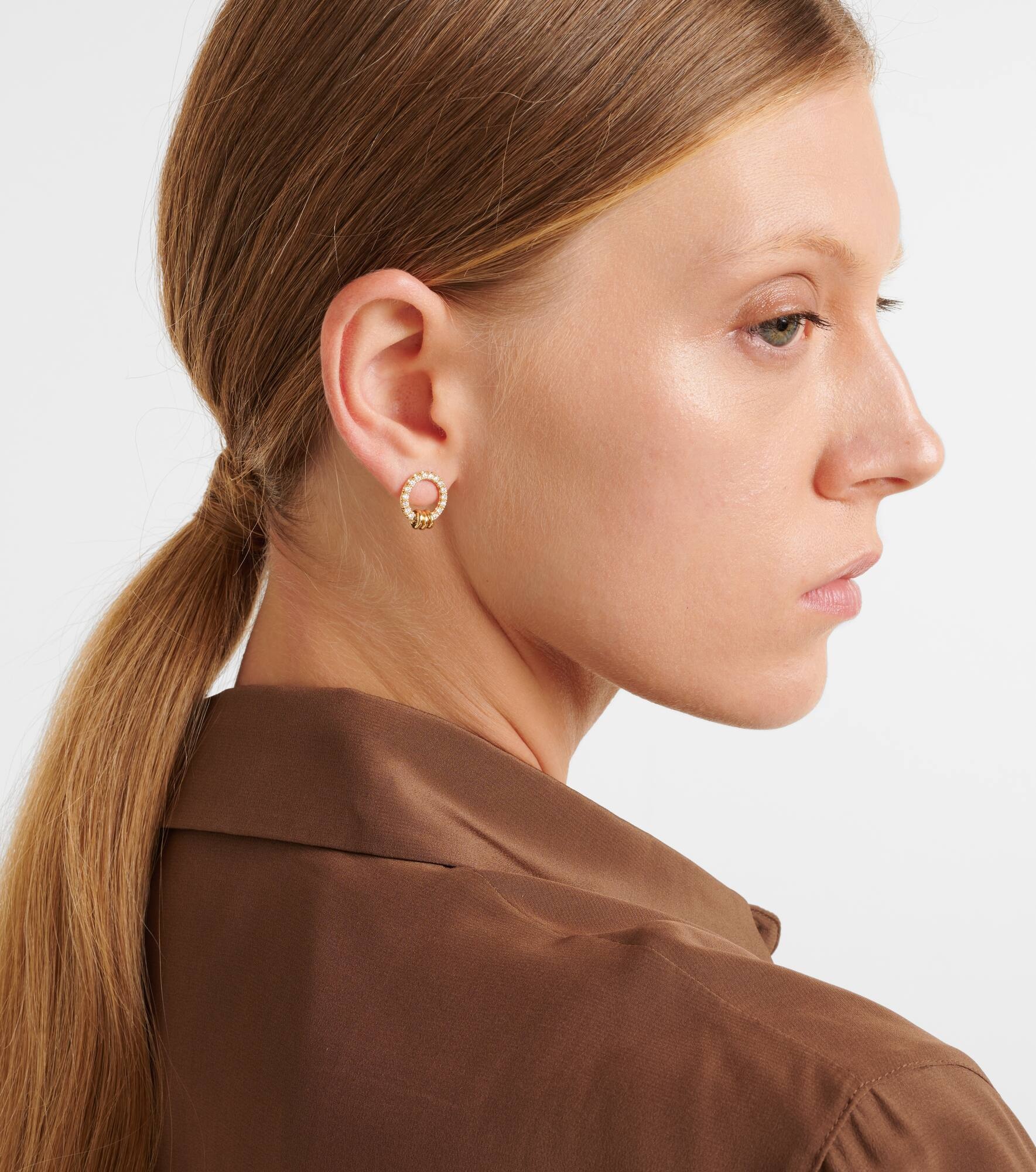 Sidra 18kt gold earrings with diamonds - 3