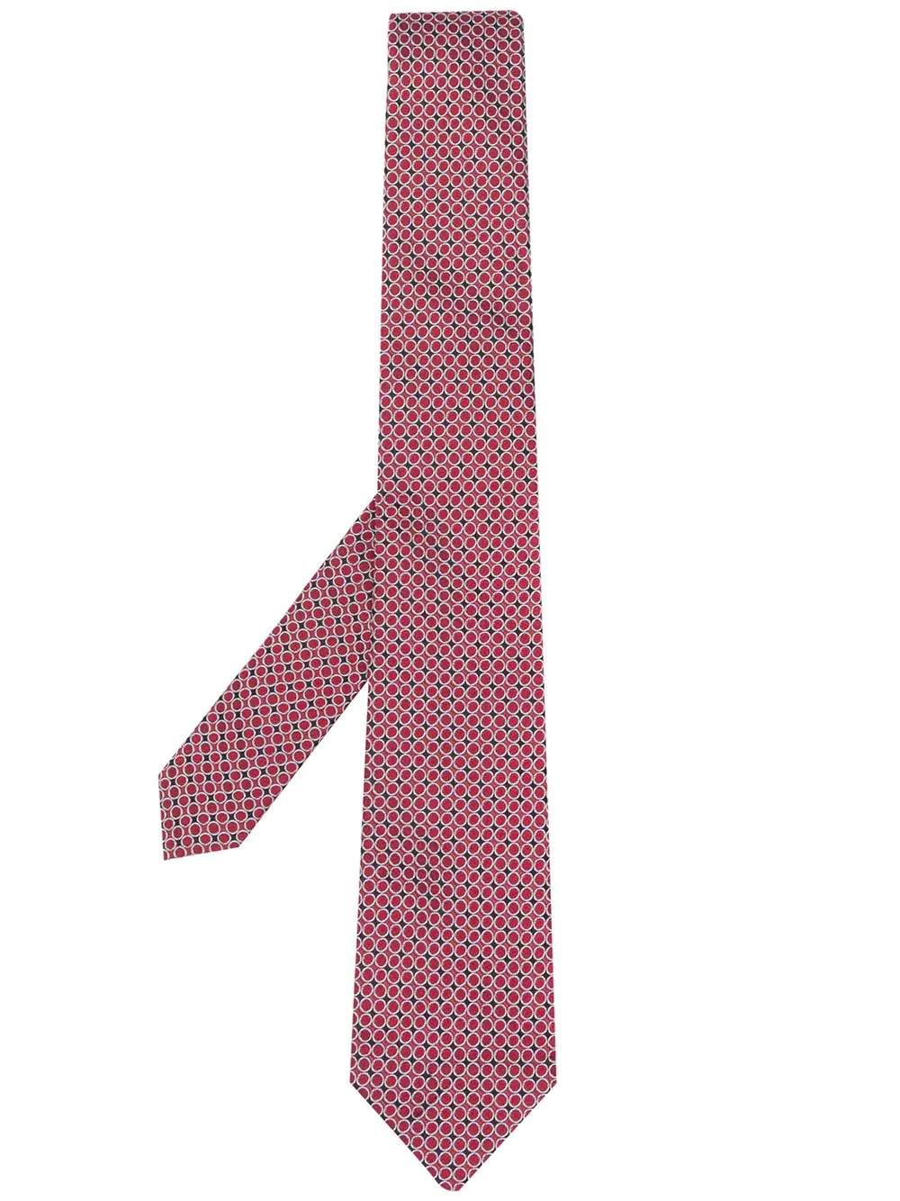 circle print silk tie - 1