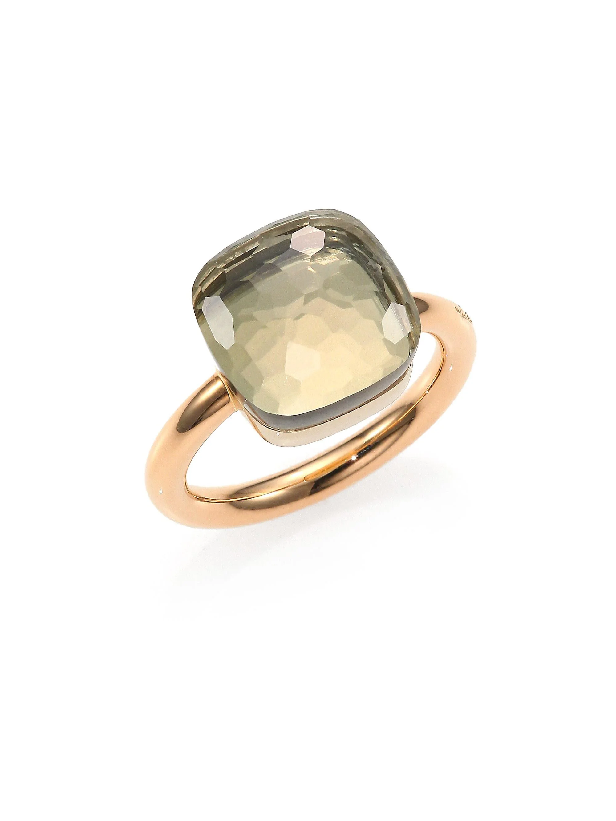 Women's Nudo 18K Rose Gold & Prasiolite Square Ring - Rose Gold - 1
