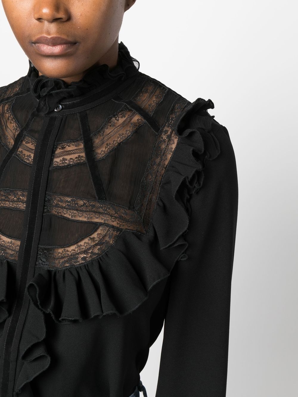 ruffled long-sleeved blouse - 5