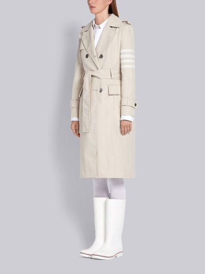 Thom Browne Khaki Cotton Twill Waterproof Classic 4-Bar Trench outlook