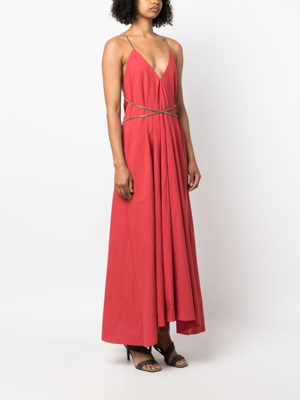 open-back cotton maxi dress - 3