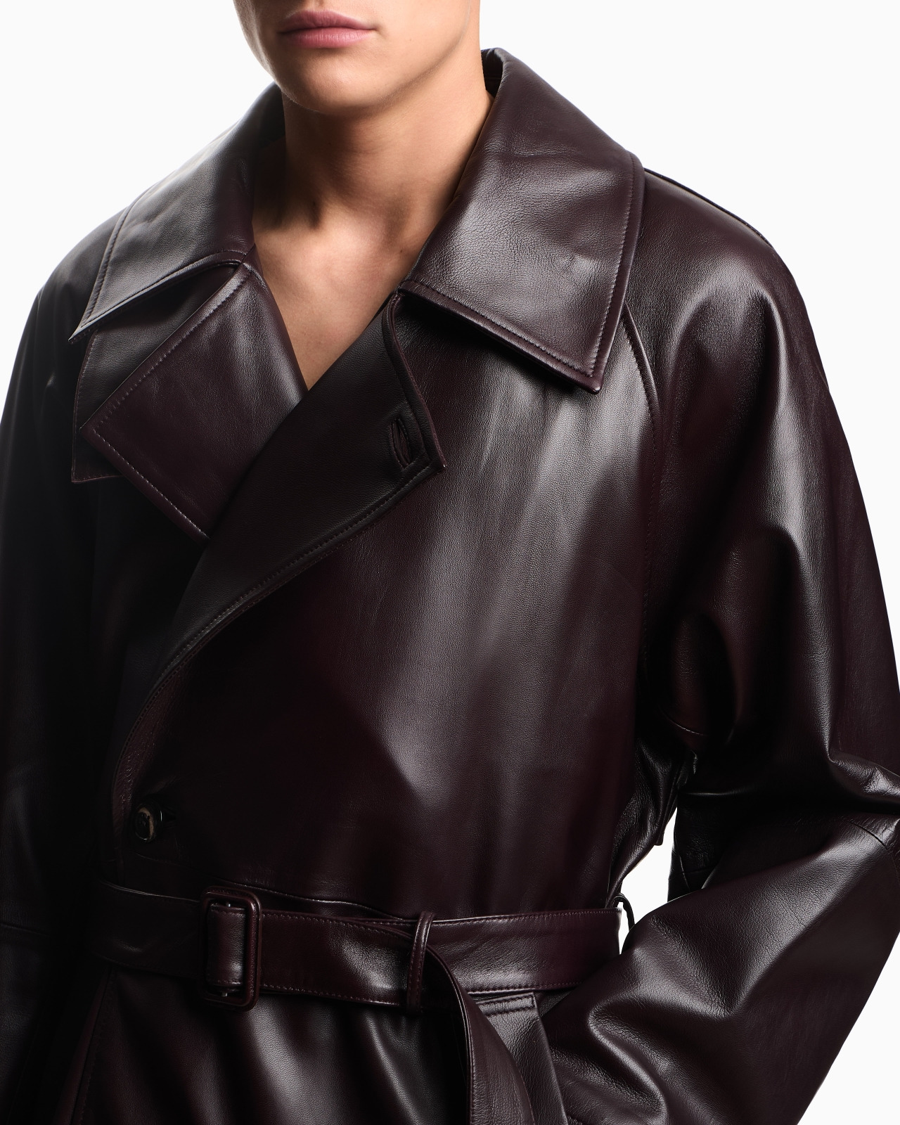 TRENCH COAT IN PLONGÉ LAMBSKIN NAPPA LEATHER - 4