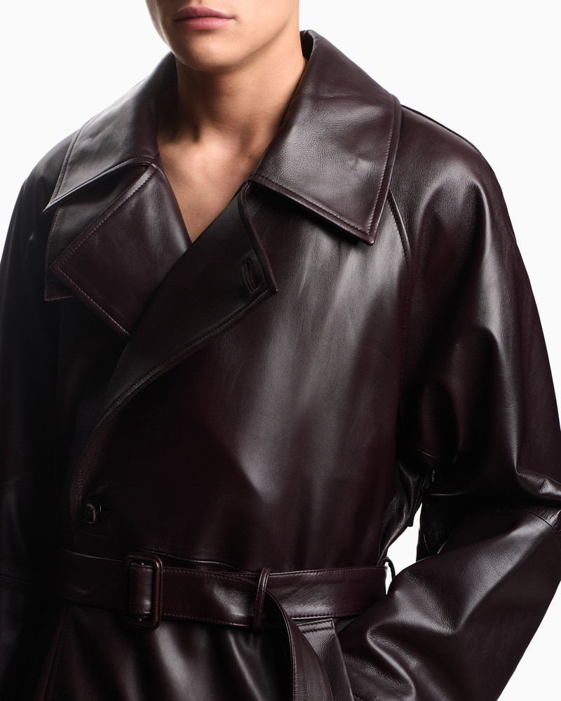 EMPORIO ARMANI TRENCH COAT IN PLONGÉ LAMBSKIN NAPPA LEATHER outlook