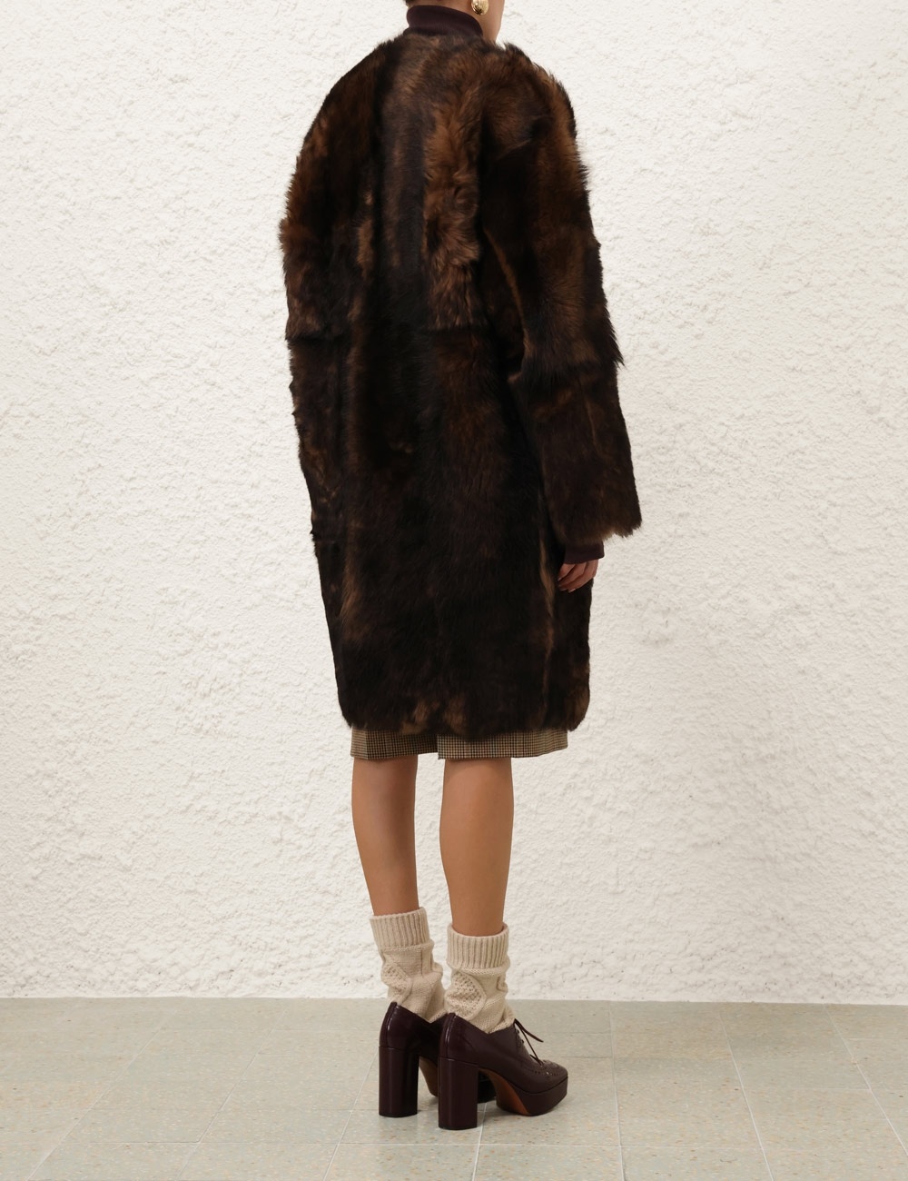 ILLUSTRATION SHEARLING COAT - 4