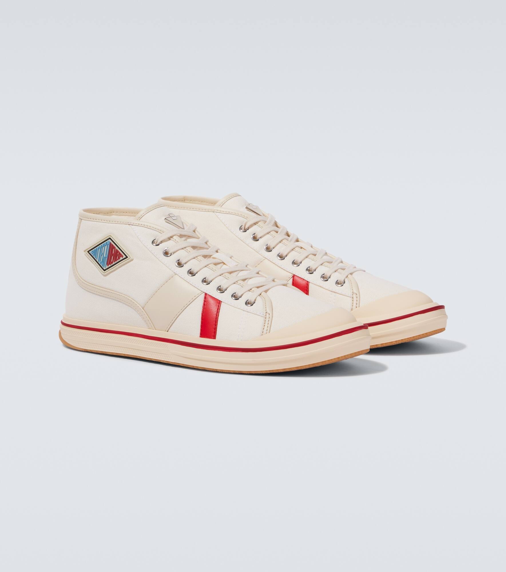 Eliot leather-trimmed canvas sneakers - 5