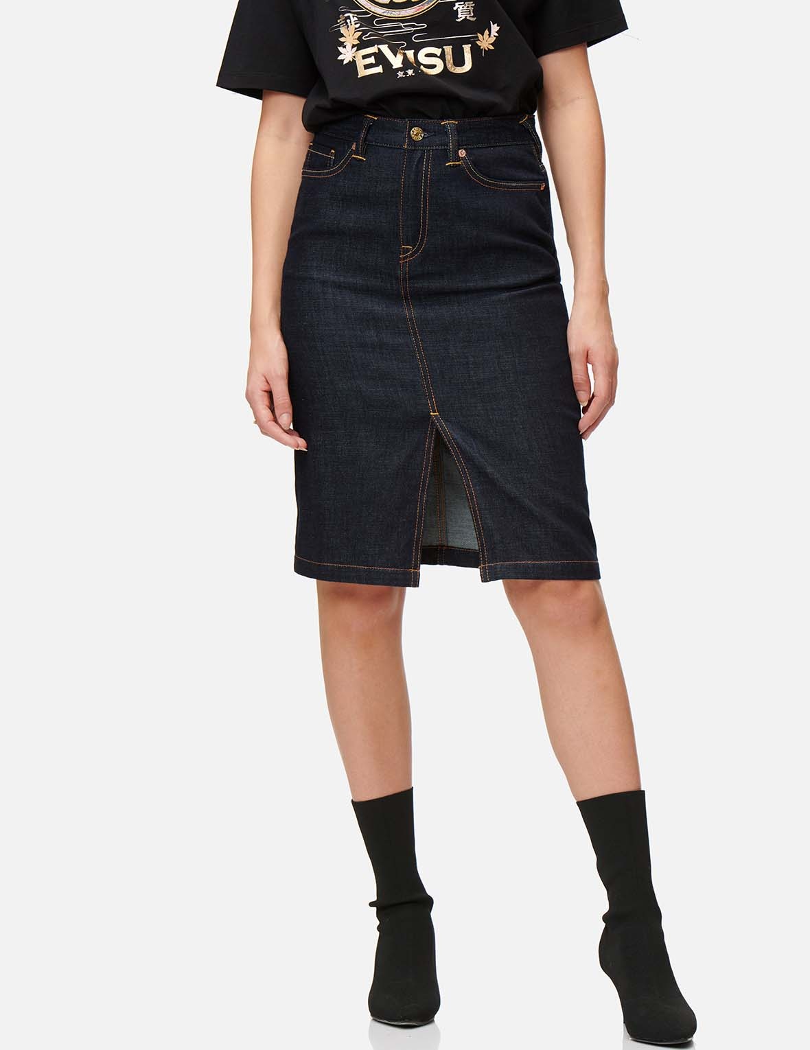 MULTI-POCKET DENIM SKIRT - 4