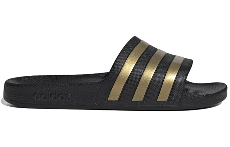 adidas adidas Adilette Aqua Slides 'Black Gold Metallic' EG1758 outlook