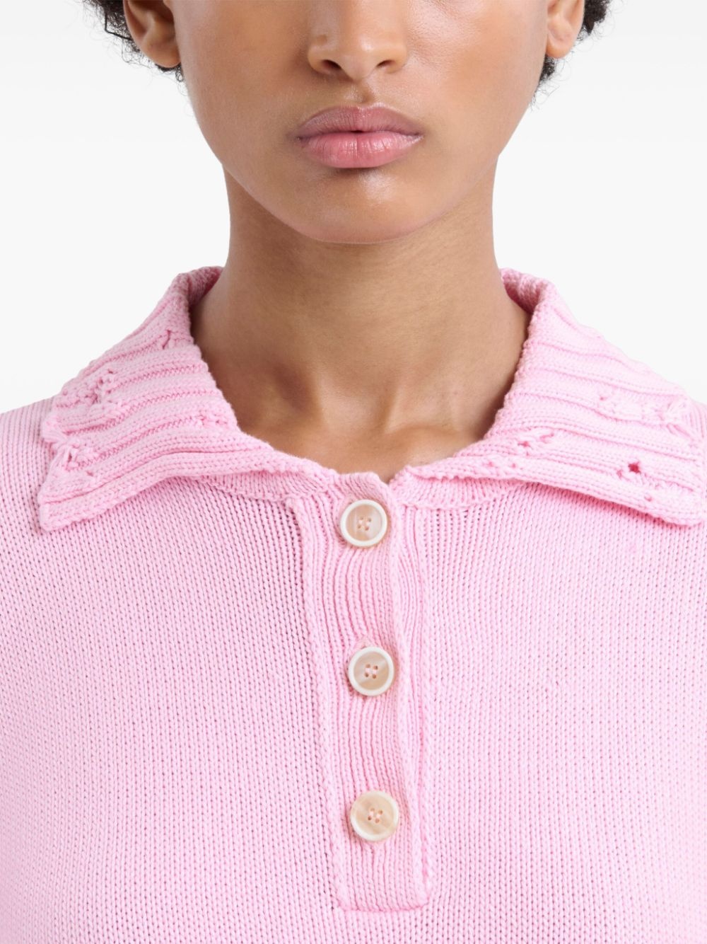 knitted polo top - 4