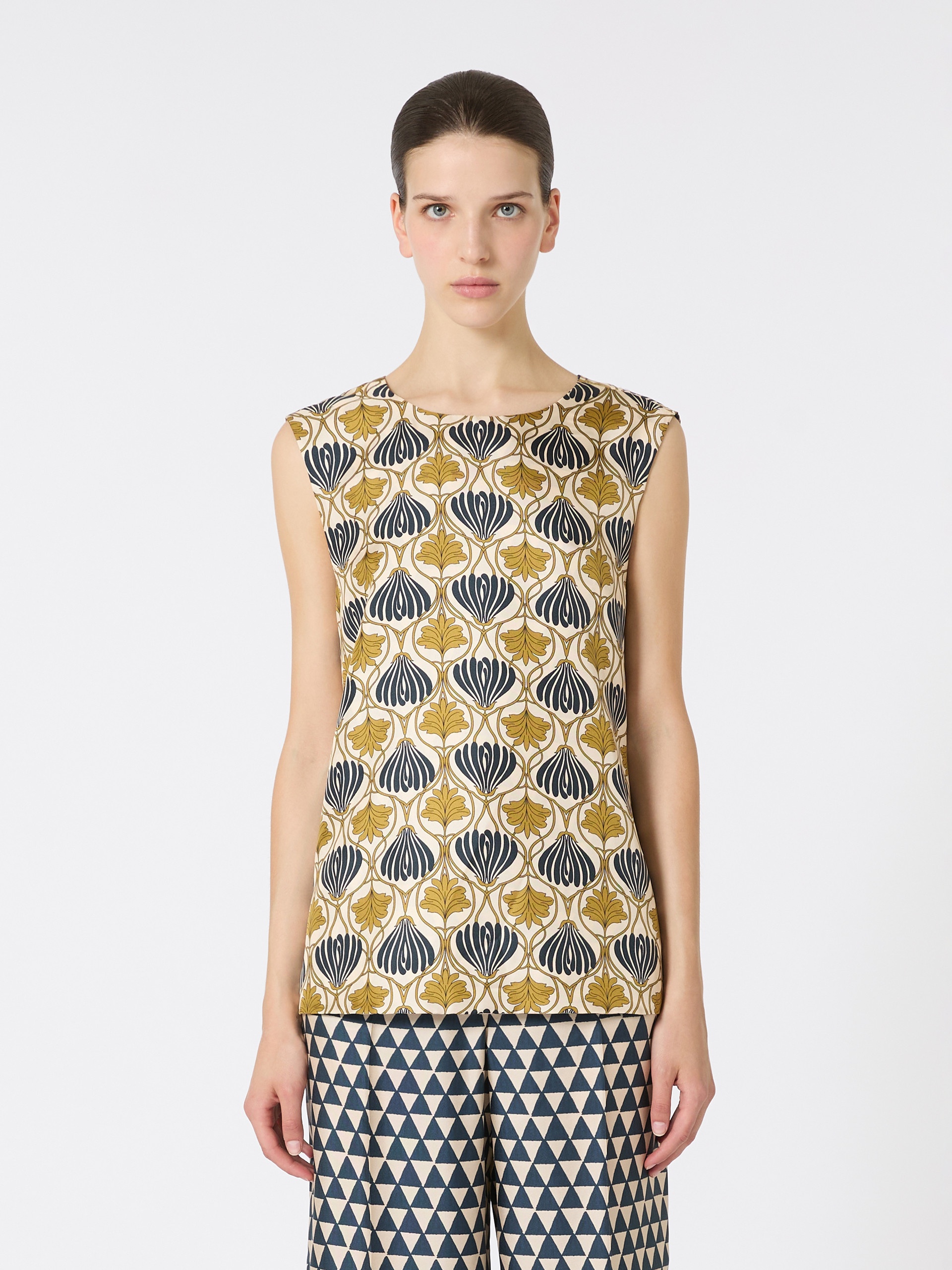 TIMETOP Reversible printed silk top - 3