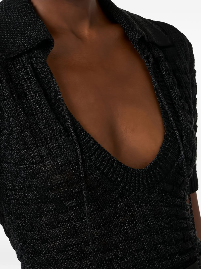 basket-stitch tassel knit top 5