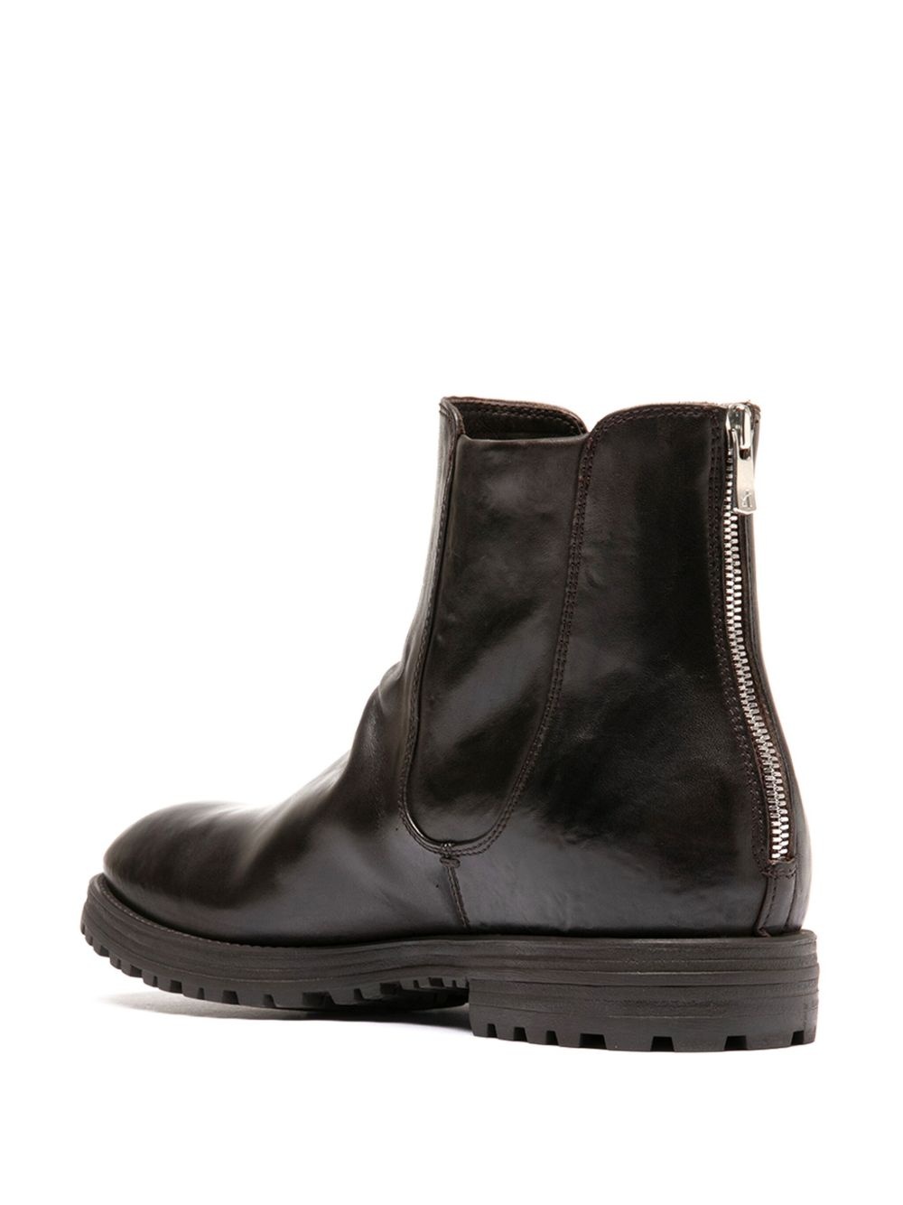 zipped leather boots - 3