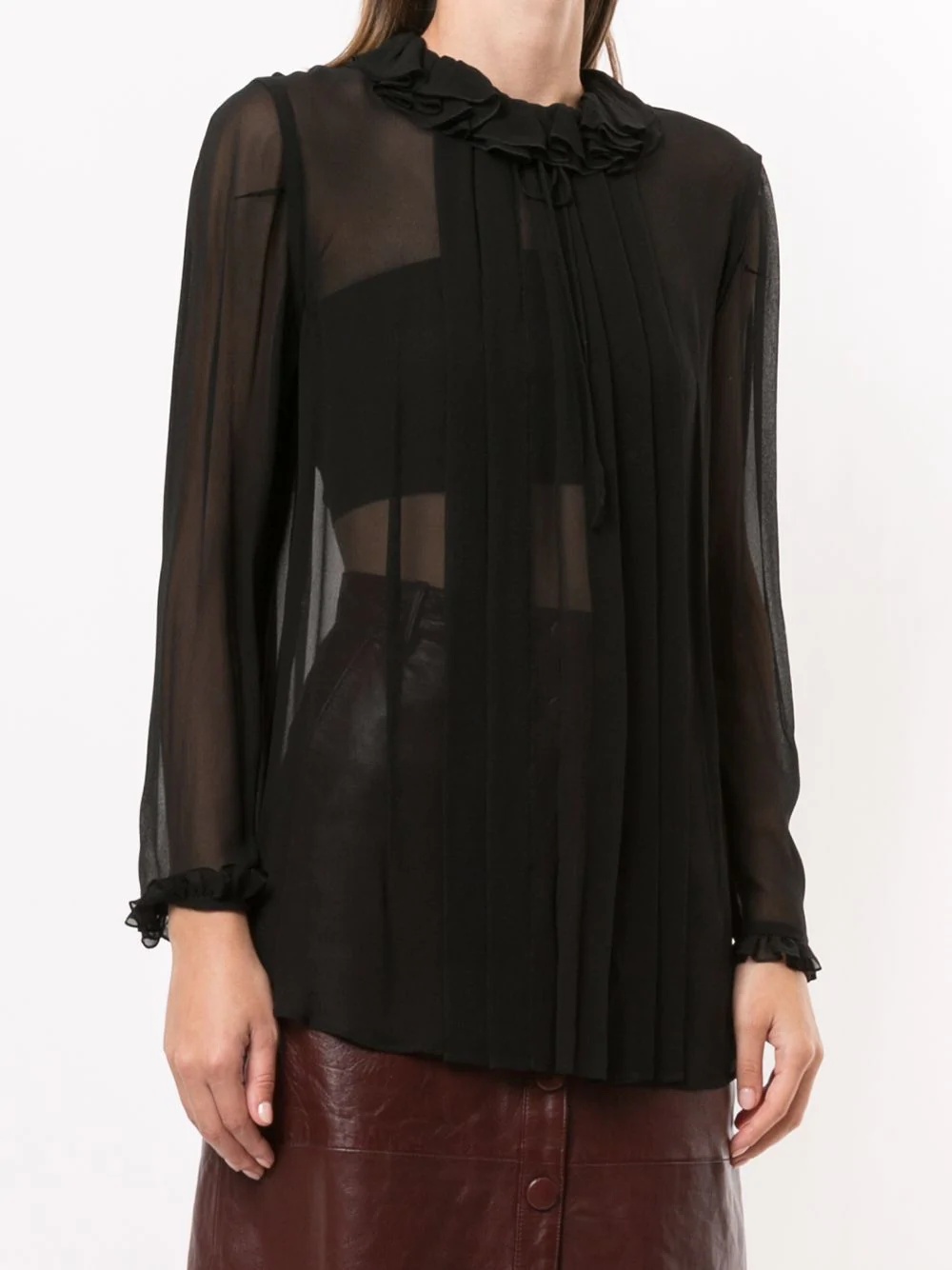 sheer silk blouse - 3