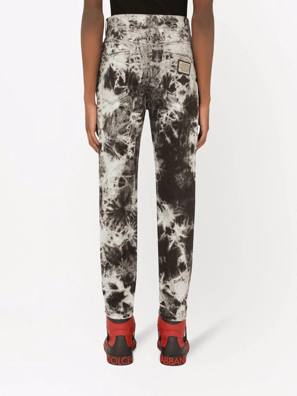 acid-wash two-tone jeans - 4