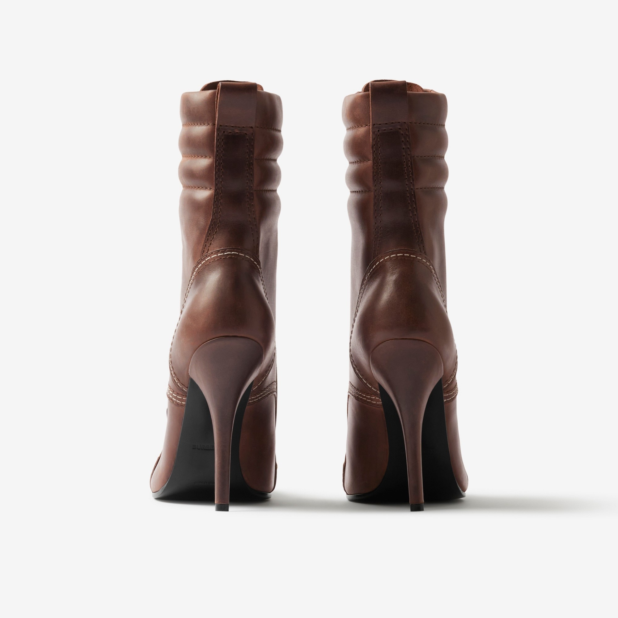 Lace Guard Detail Leather Boots - 3