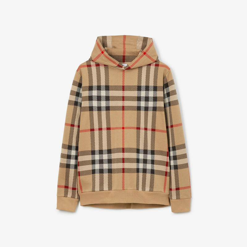 Burberry Check Cotton Jacquard Hoodie - 80726621 | REVERSIBLE