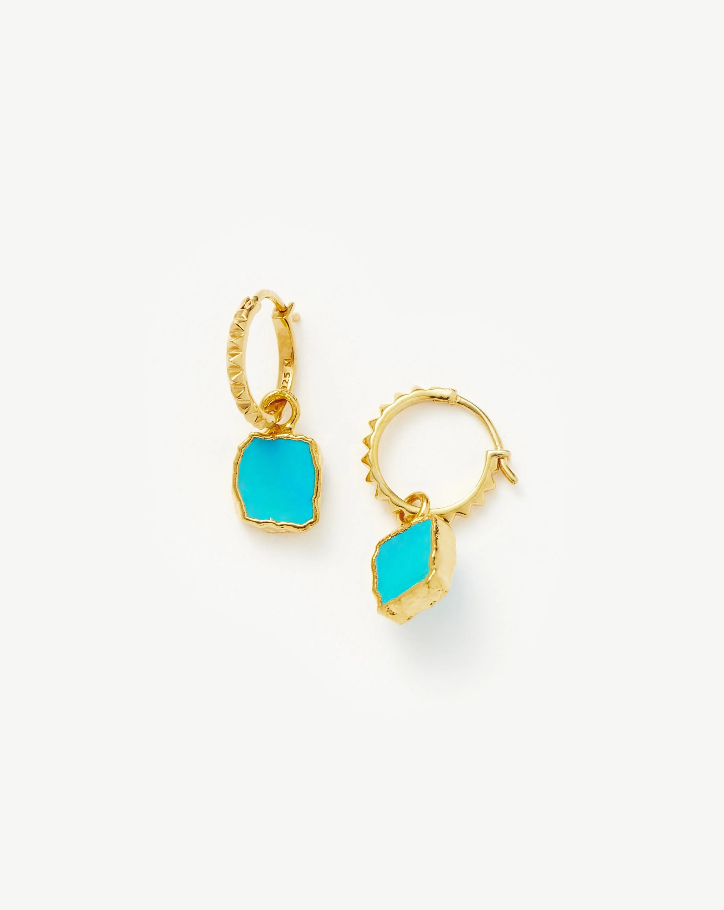 Mini Pyramid Charm Hoop Earrings - 1