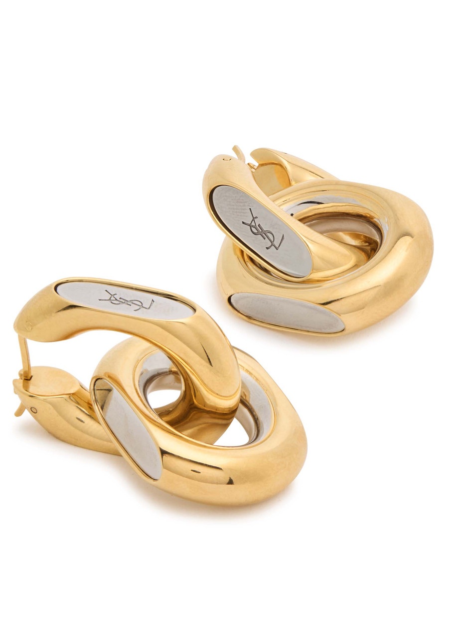Saint Laurent Duo Link Two-tone Drop Earrings - 3
