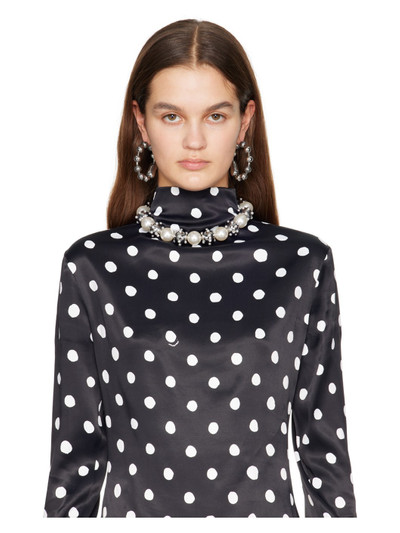 Marc Jacobs Silver & White 'The Pearl Dot Statement' Necklace outlook