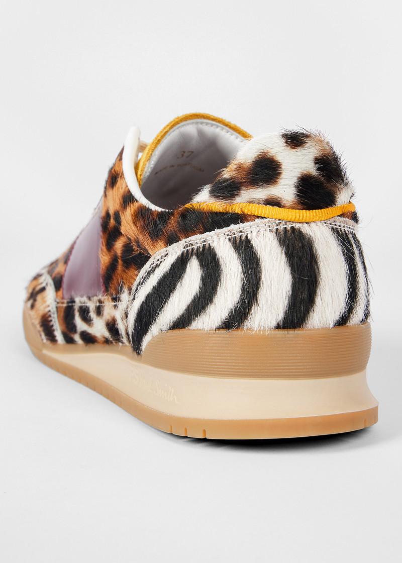 Women's Leather Animal Print 'Dover' Retro Gum Trainers 3