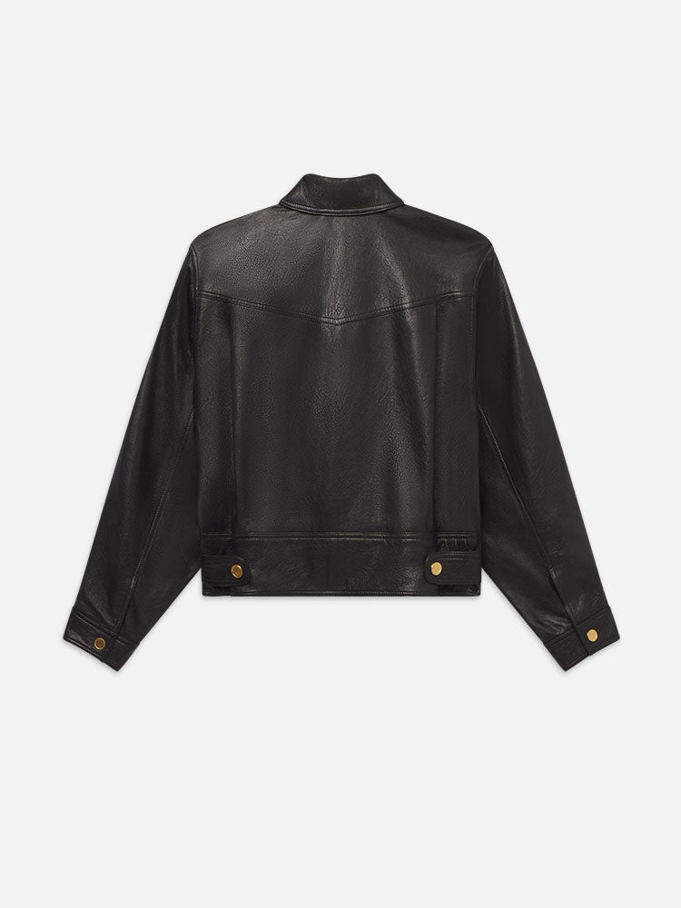 Leather Heart Jacket in Black - 4
