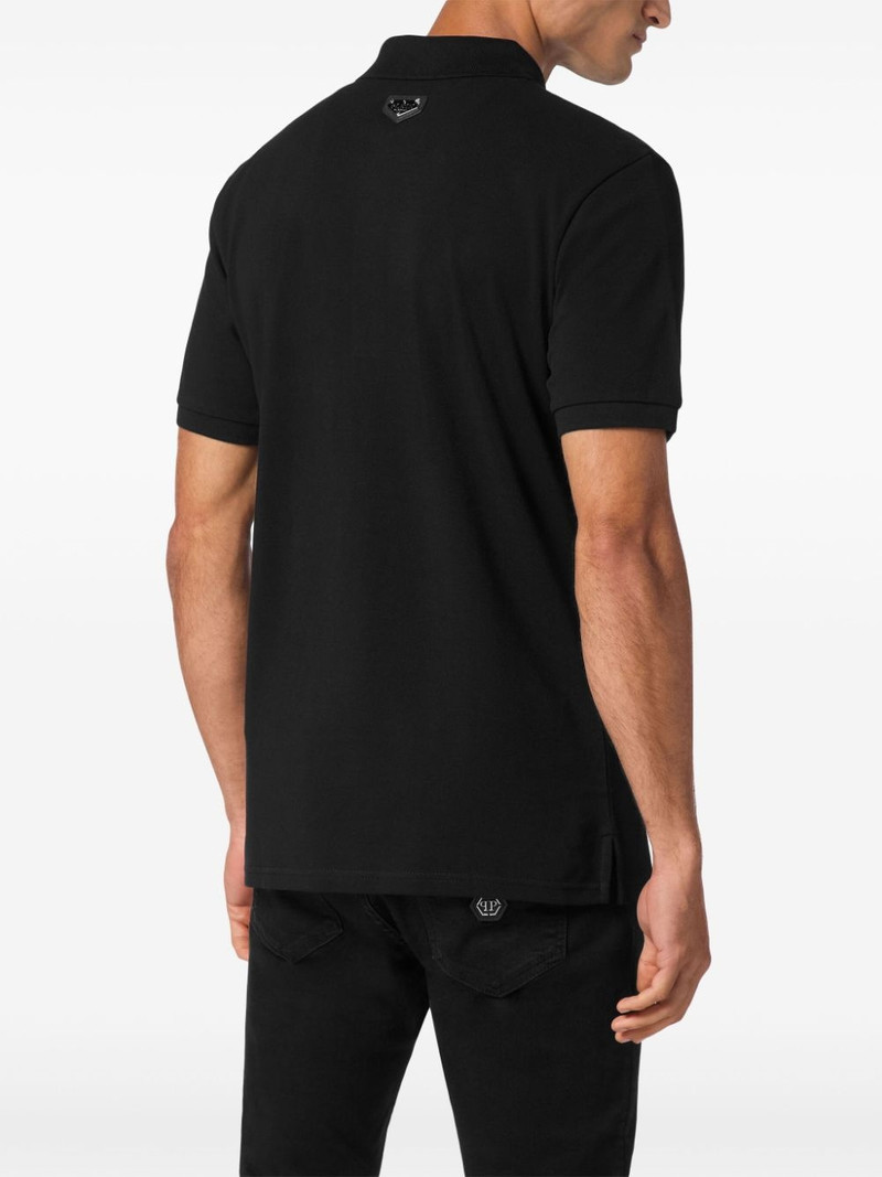 skull-embroidered cotton polo shirt 4
