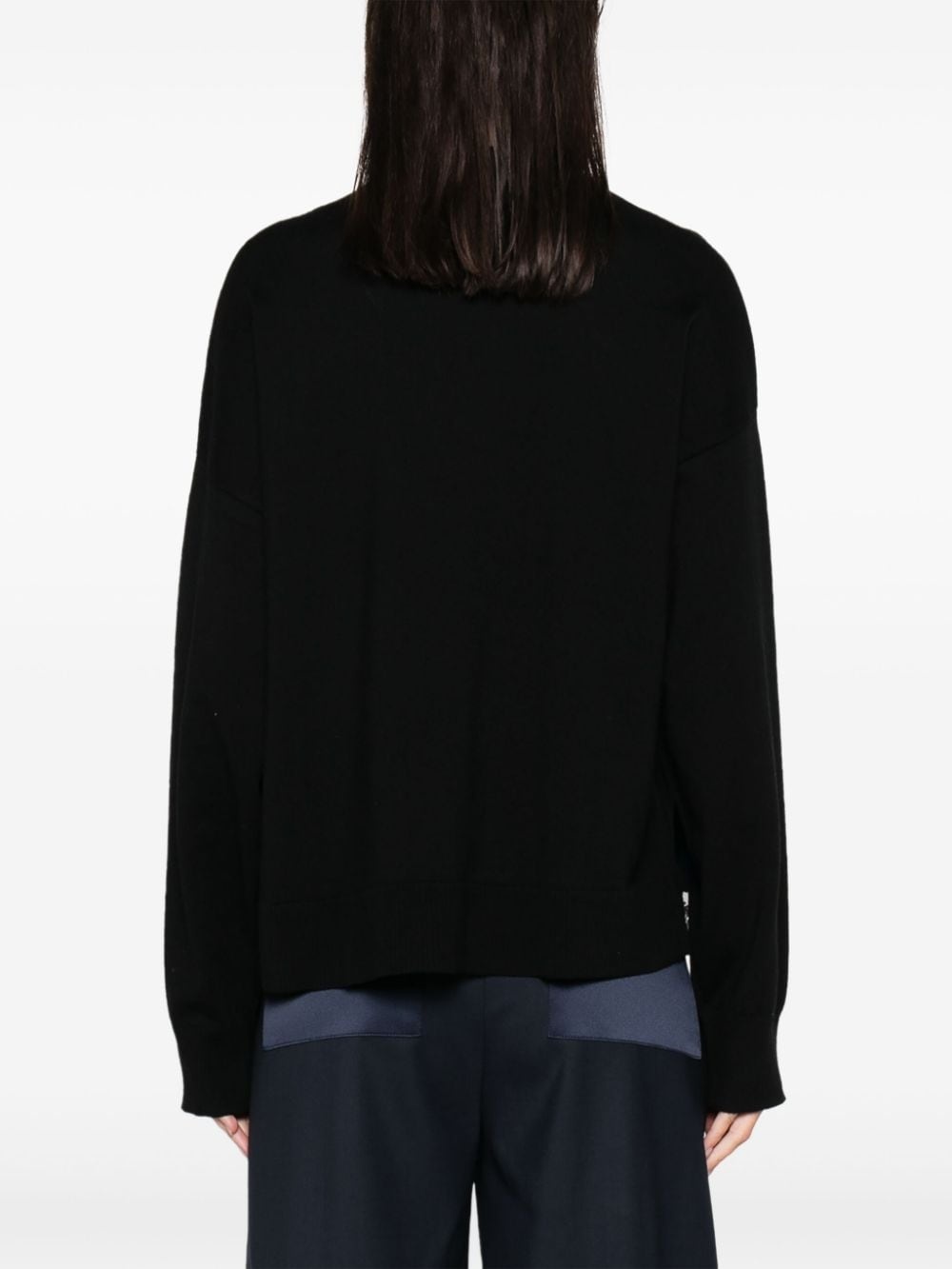 slip-detailed wool-blend jumper - 4