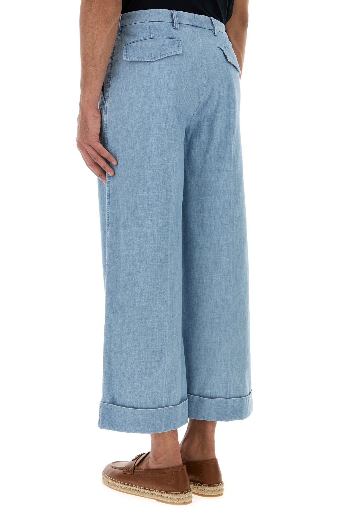 Light blue denim wide-leg jeans - 4
