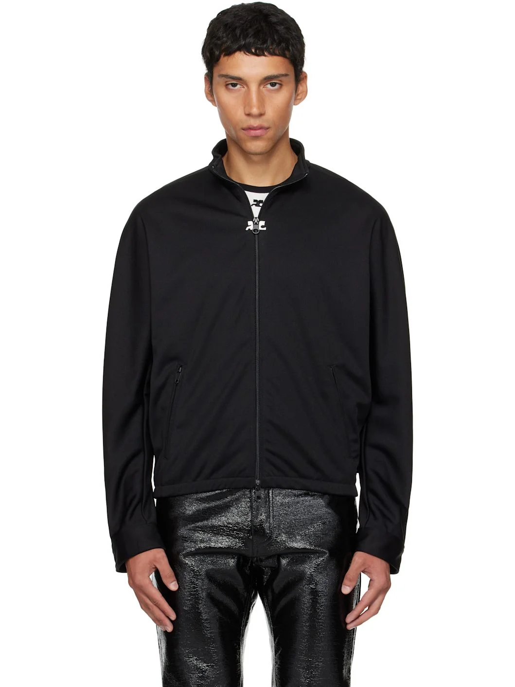 Black Interlock Tracksuit Jacket - 1