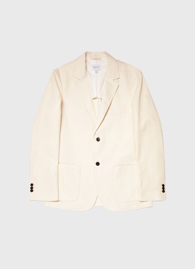 Undyed Cotton Linen Unstructured Blazer 1