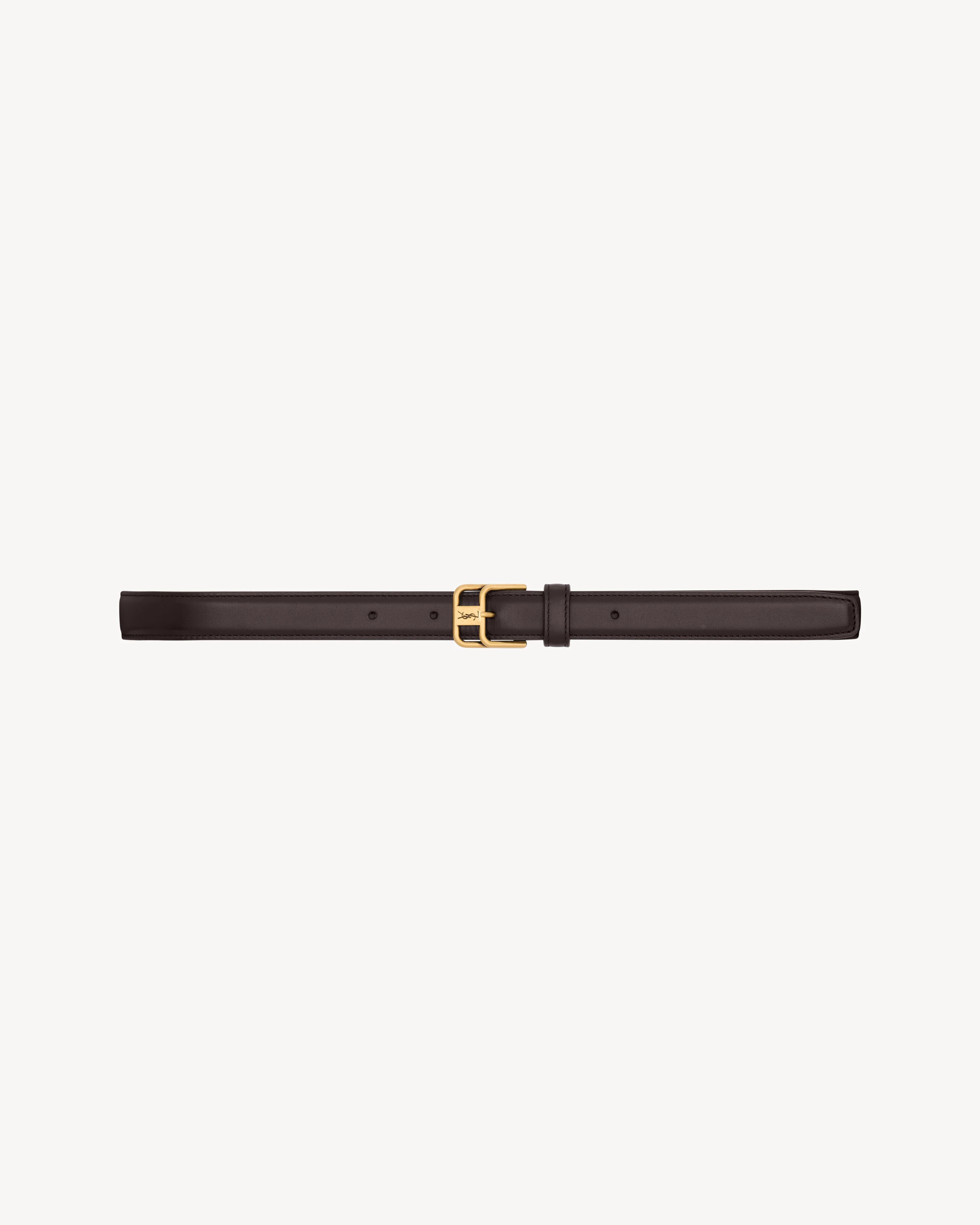 CASSANDRE DOUBLE-BUCKLE THIN BELT IN SMOOTH LEATHER - 1