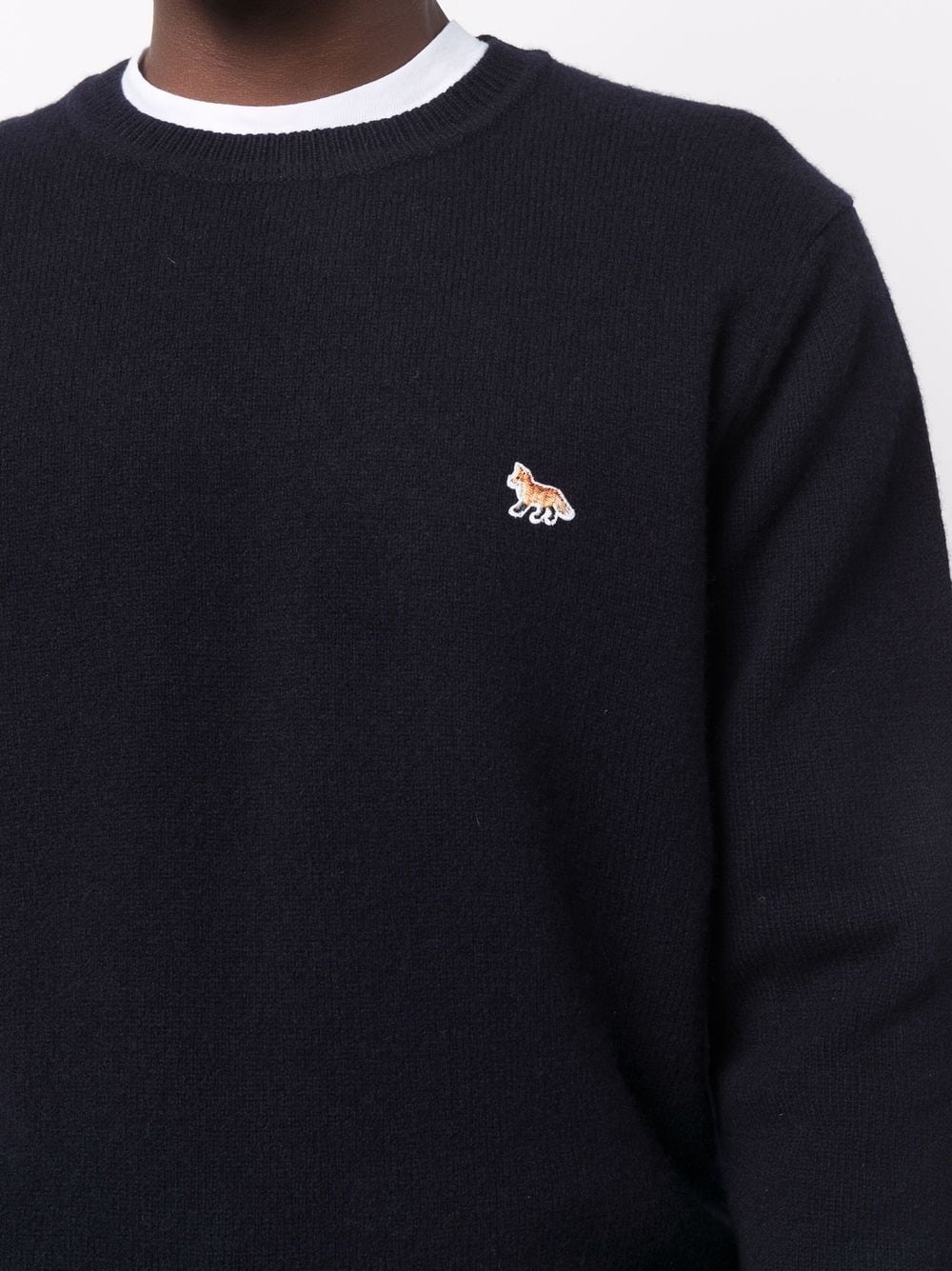 fox-appliqué wool jumper - 5