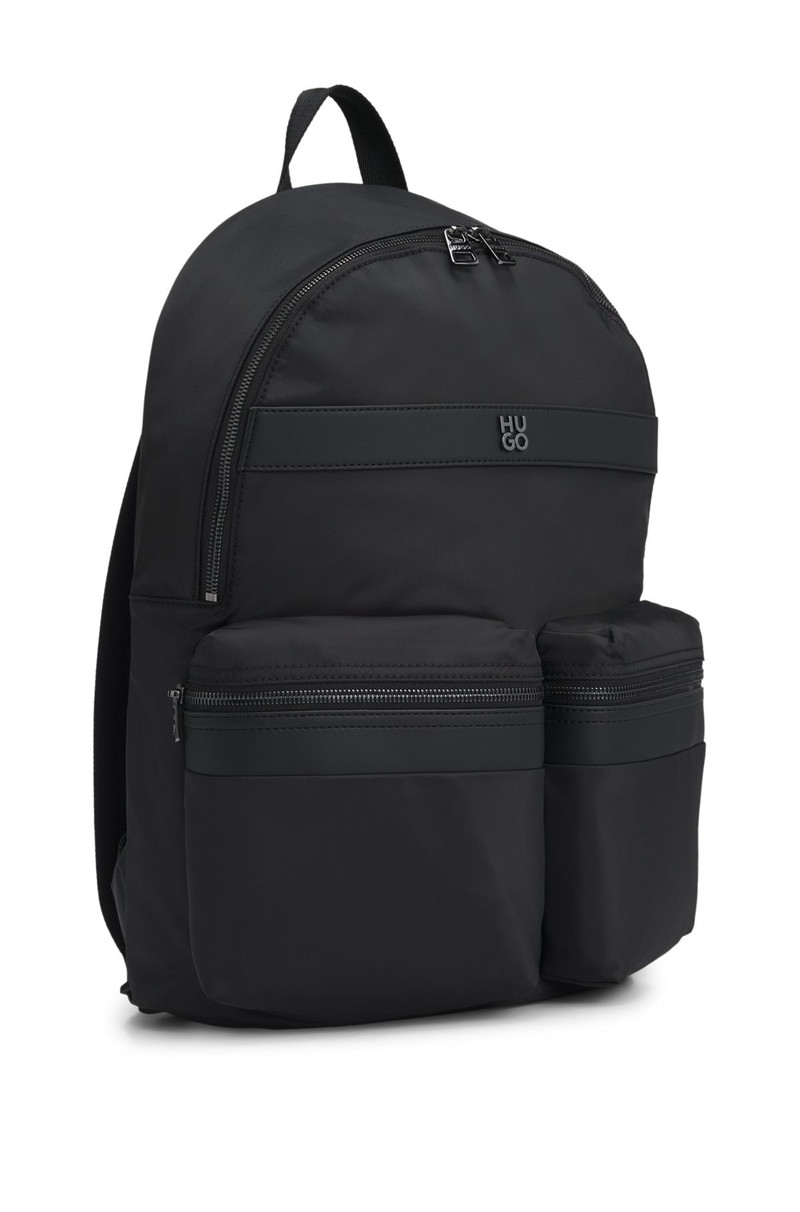TWILL BACKPACK WITH STACKED-LOGO TRIM 5