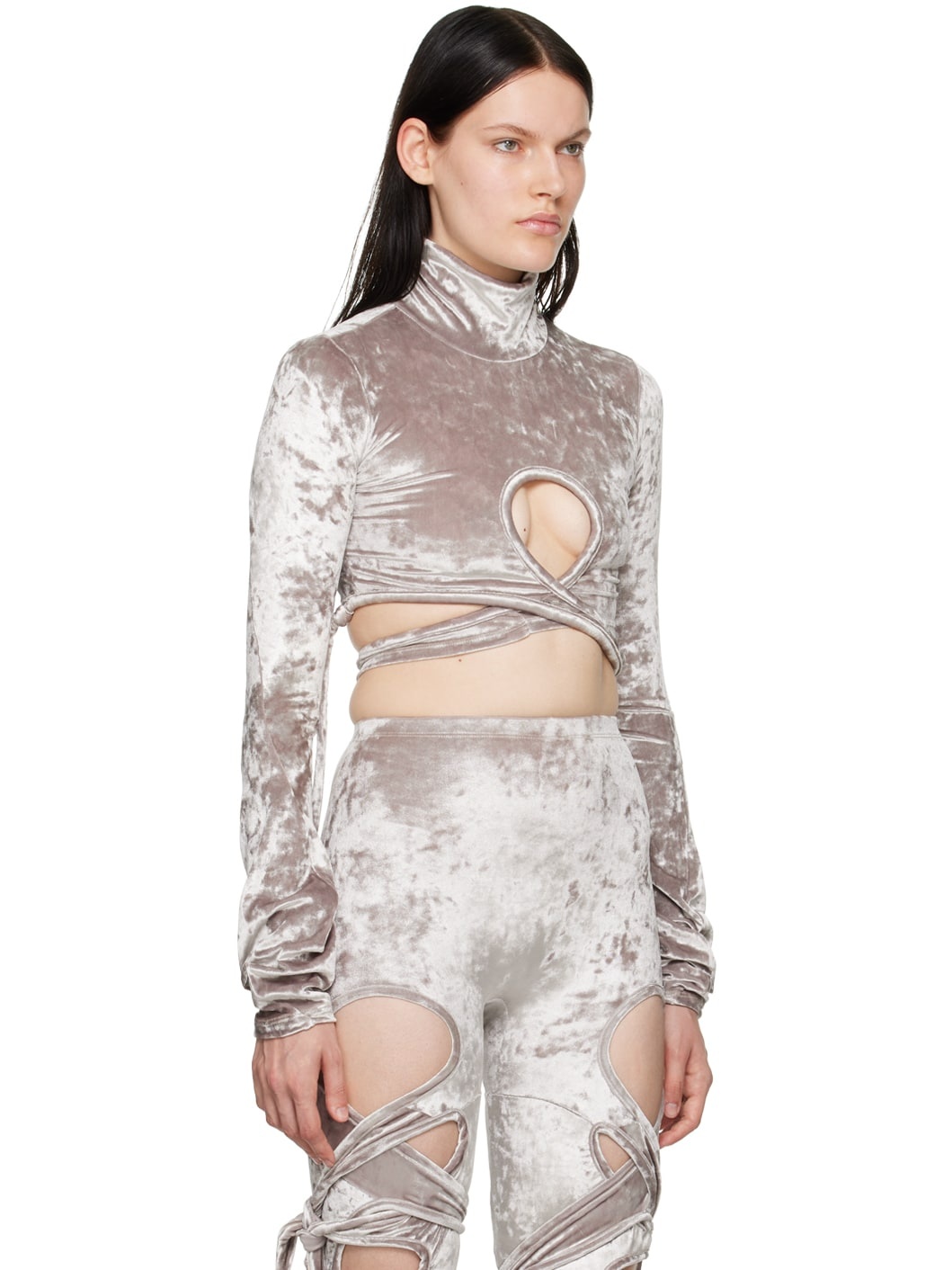 Silver Wrap Loop Turtleneck - 2