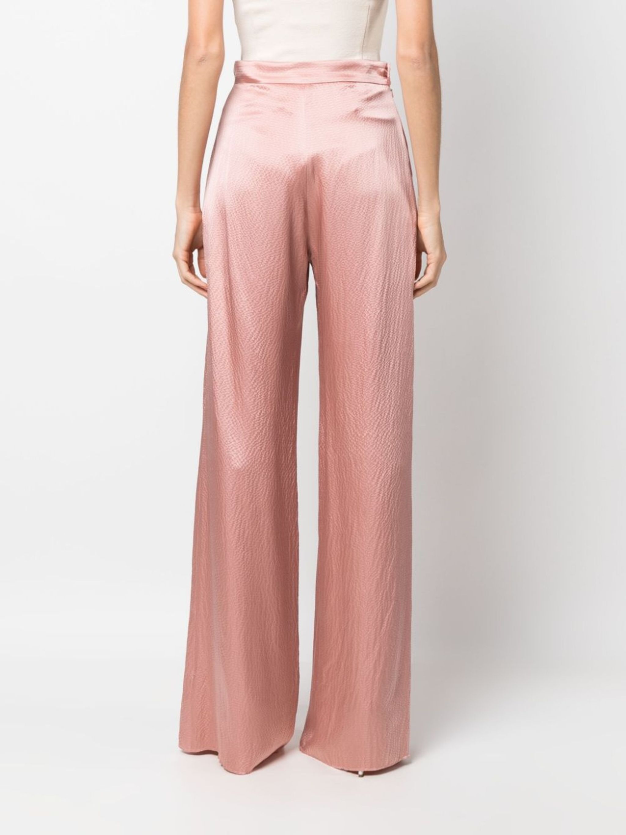 pleated silk straight-leg trousers - 4