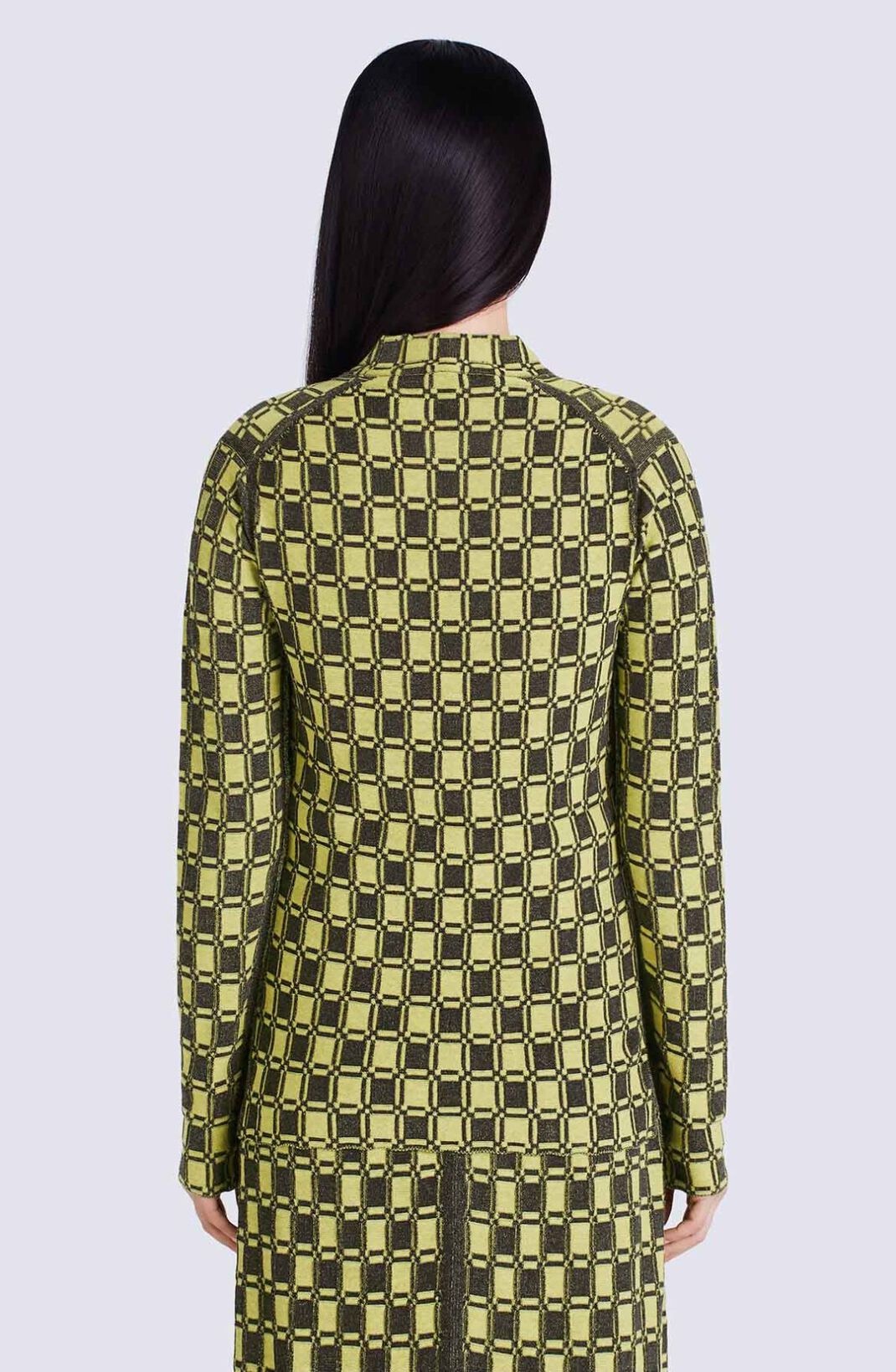 Vichy jacquard fitted jumper - 6