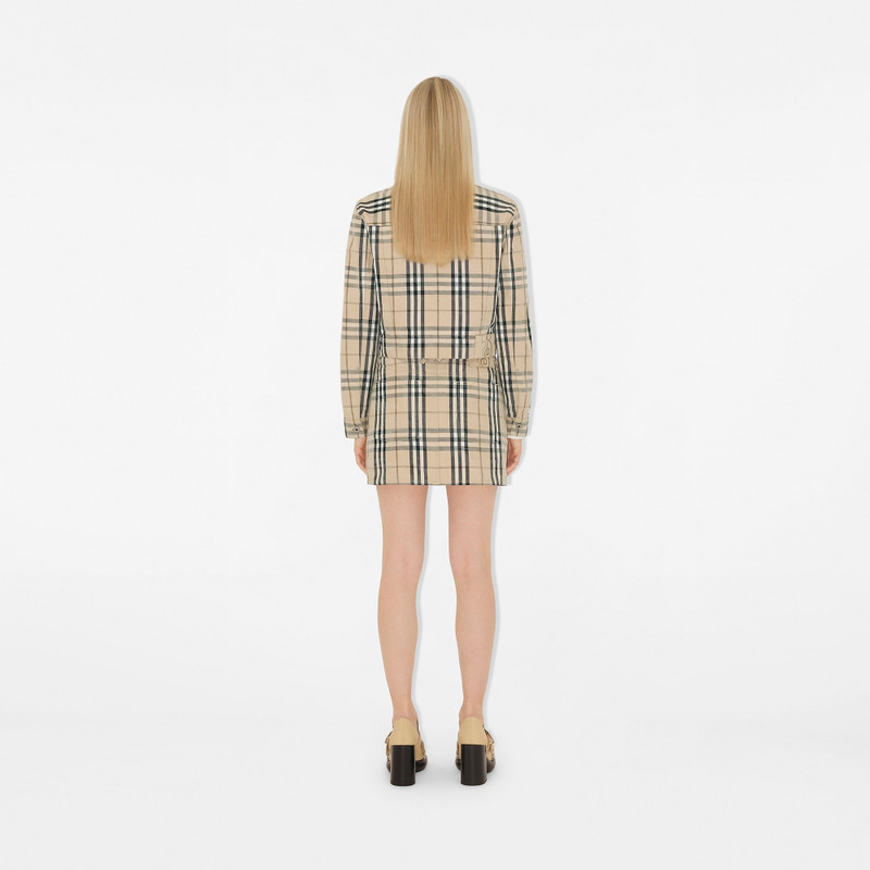 Cropped Check Denim Jacket 4