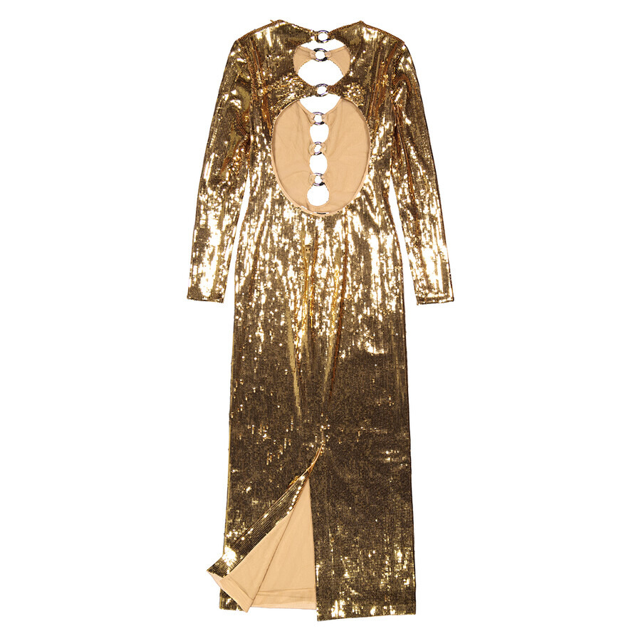Burberry Corrine Sequin Cut-Out Maxi Dress in Gold - 7