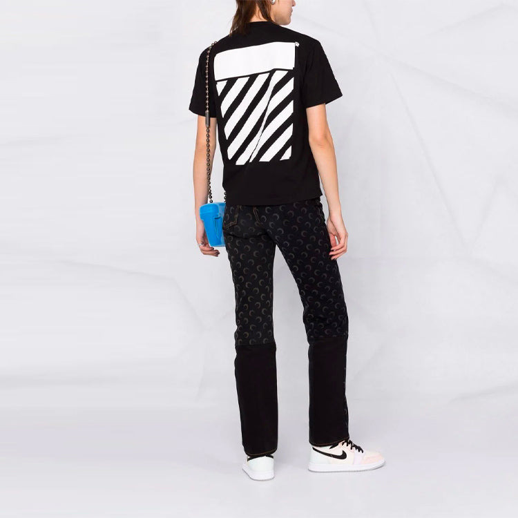 (WMNS) Off-White Logo-Print Diag T-shirt 'Black' OWAA049C99JER0011001 - 3