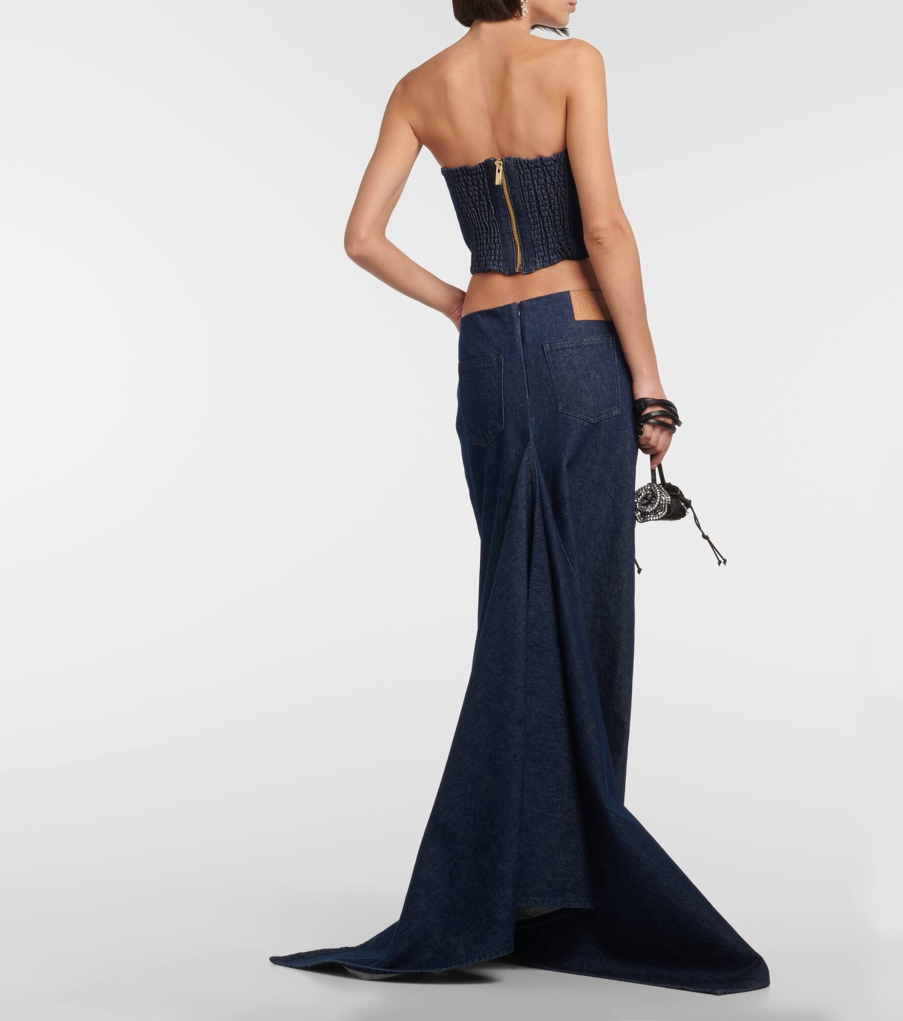 Low-rise denim maxi skirt - 3