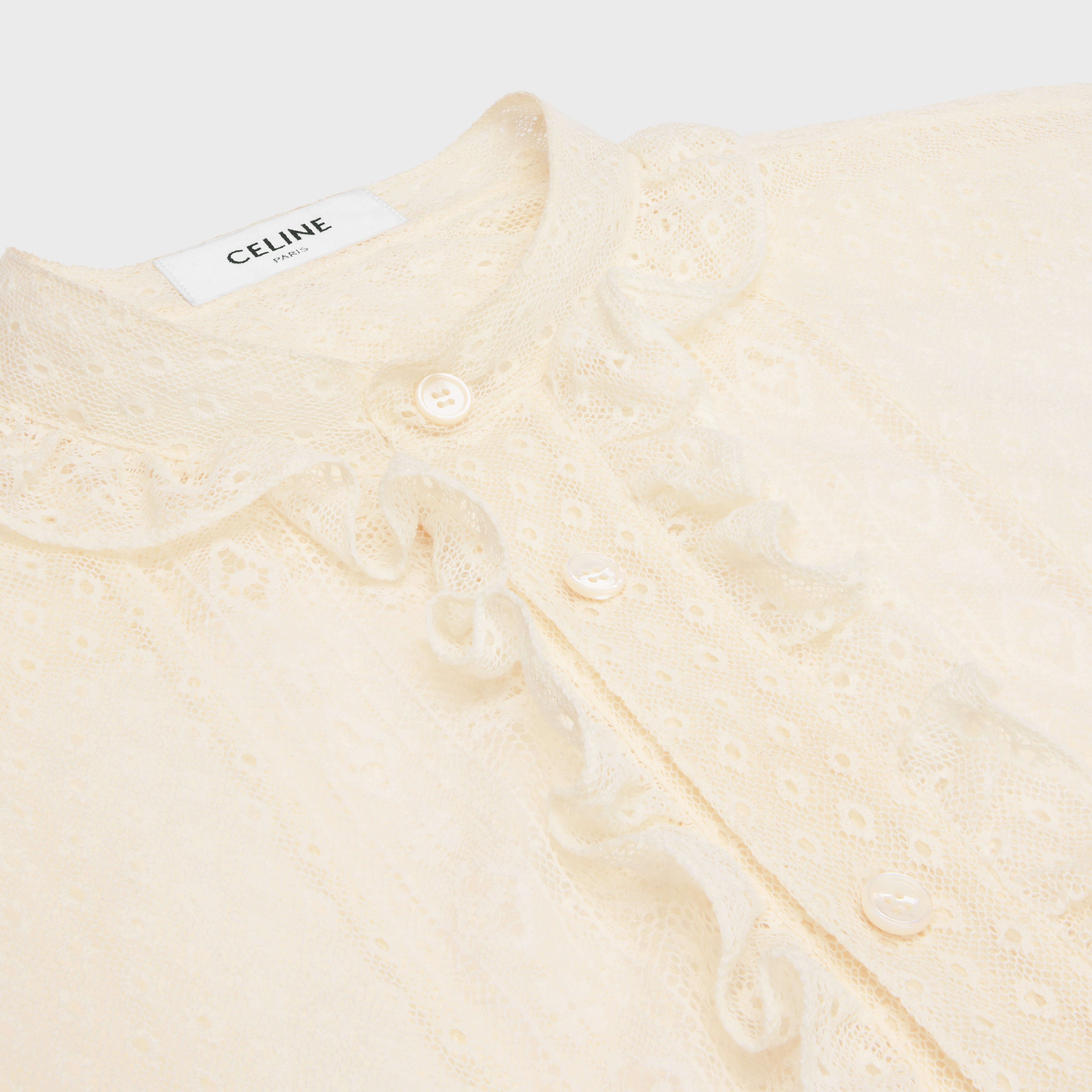 romy cropped shirt in lace and cotton - 3