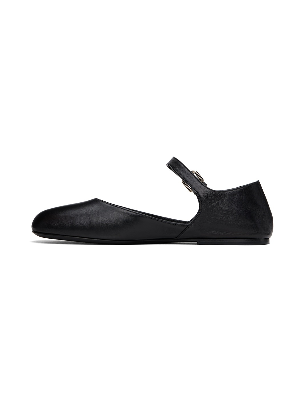 Black Round Toe D'Orsay Ballerina Flats - 3