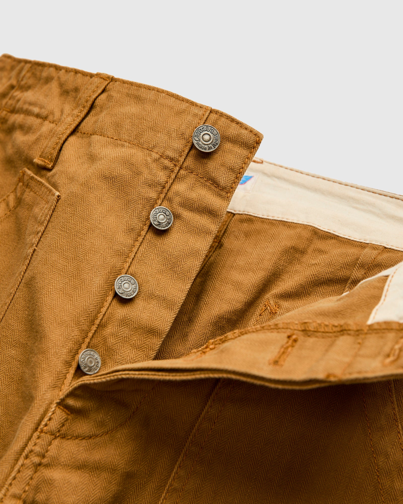 Sulfur Dye Herringbone Work Pants in Camel - 7