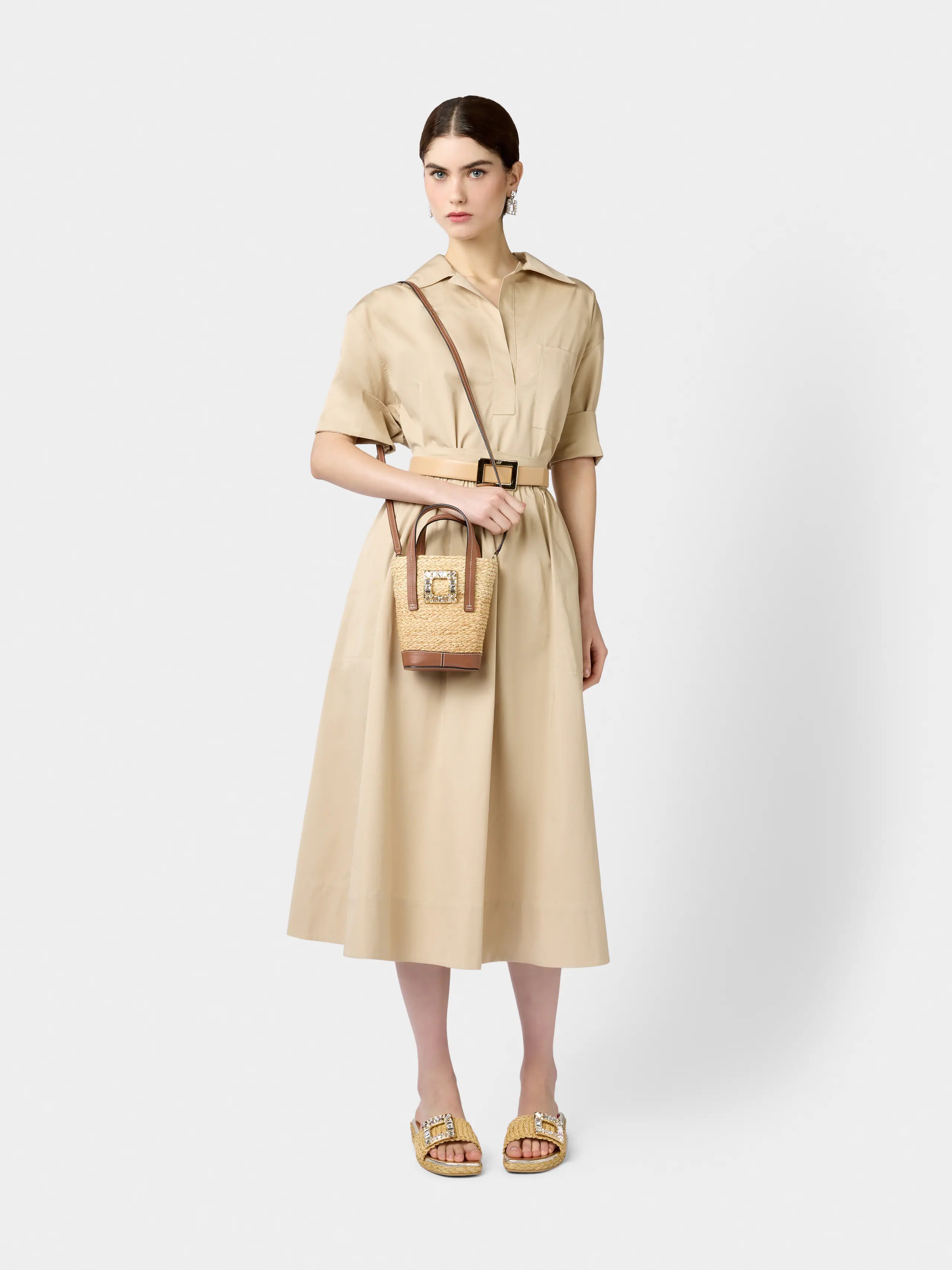 Viv' Skate Bucket Bag in raffia - 8