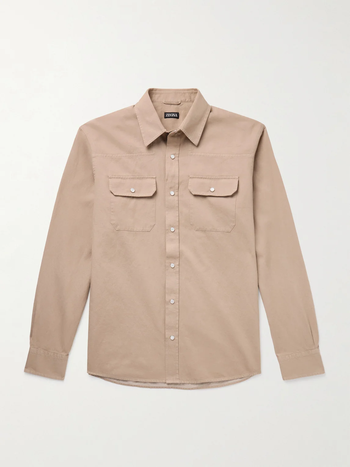 Slim-Fit Cotton and Linen-Blend Shirt - 1