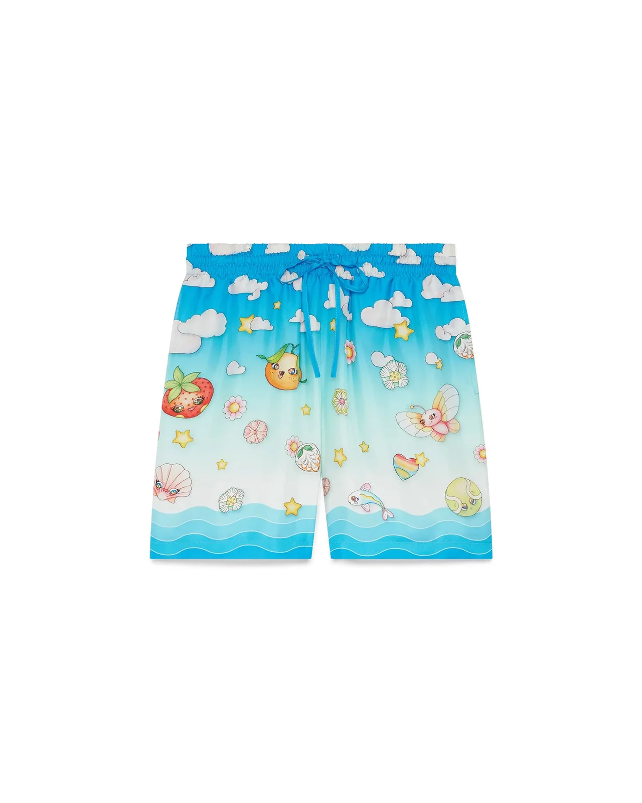 Kawaii Motif Silk Twill Shorts | Casablanca Paris - 1
