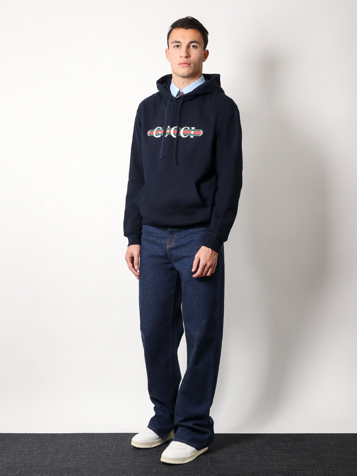 Gucci Men Cotton Sweatshirt With Gucci Web Print - 2