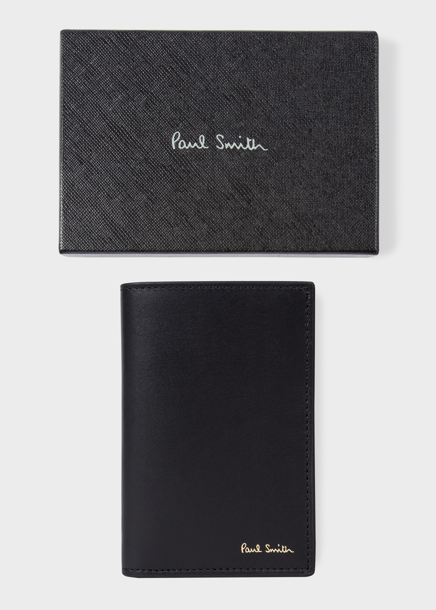 Black 'Signature Stripe' Interior Leather Credit Card Wallet - 6