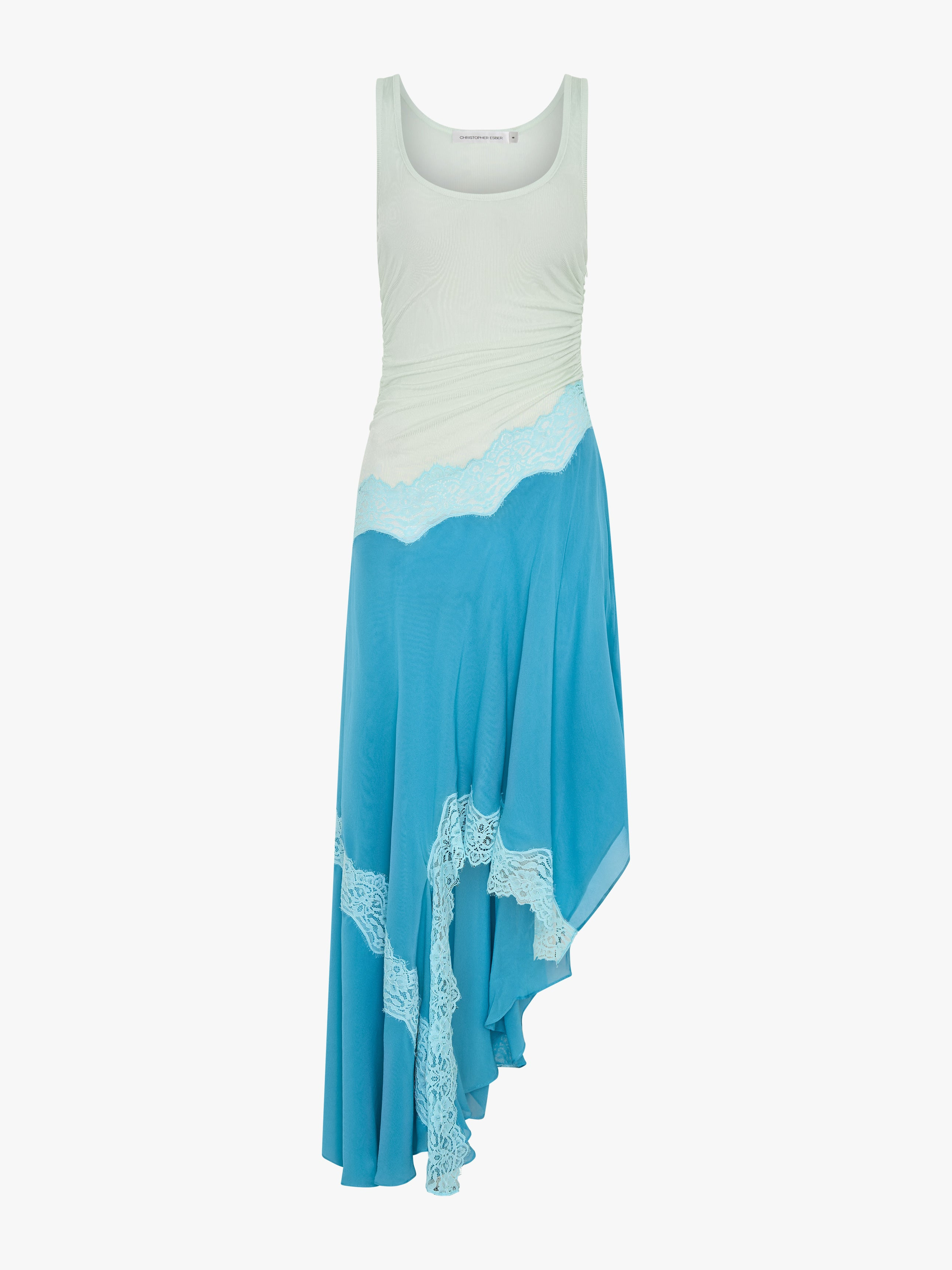 Cutaway Lace Gathered Tank Dress - 5