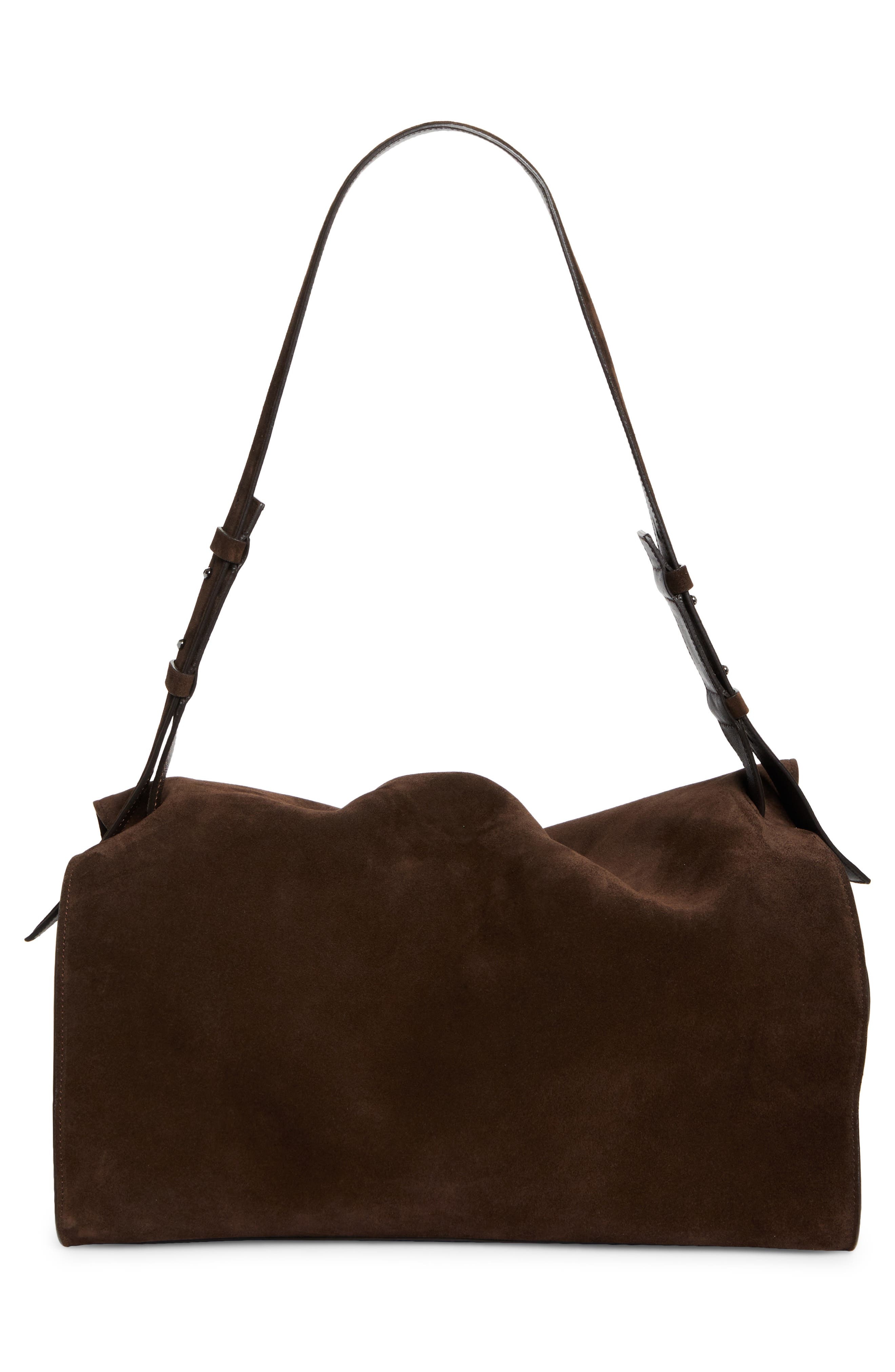 Christian Louboutin Large Baggy Suede Shoulder Bag in Cosme at Nordstrom - 4